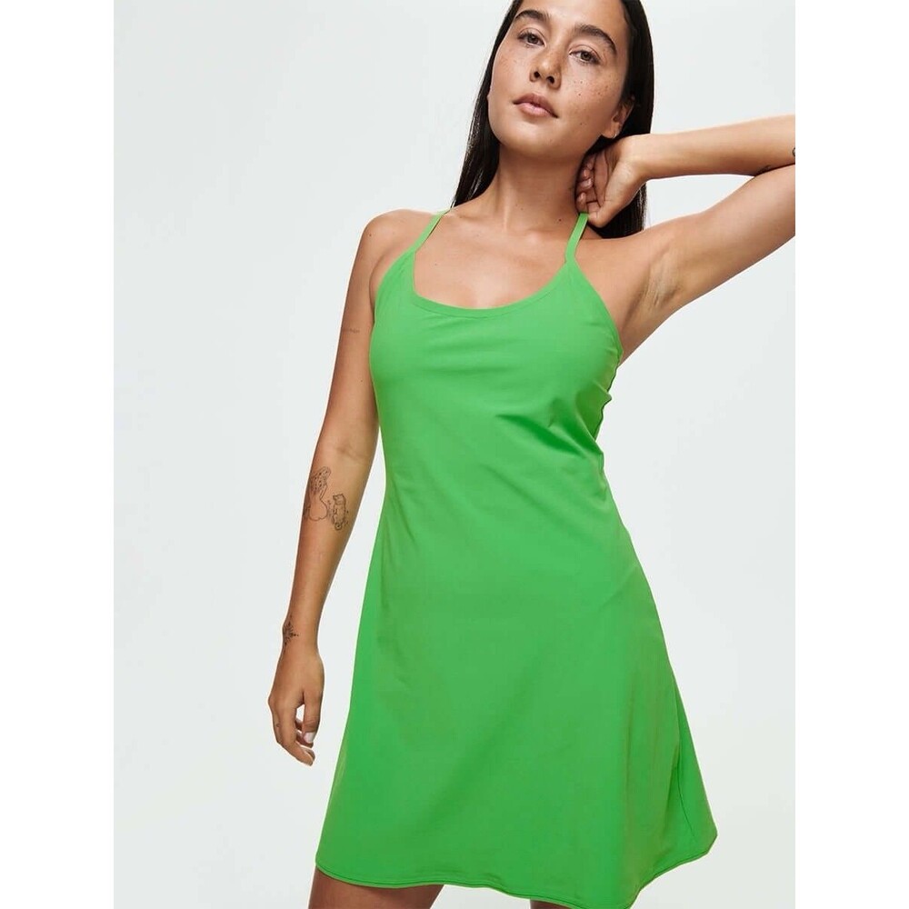 Outdoor Voices The Exercise Dress Joggy Green Sz Medium Sporty Flattering Lined